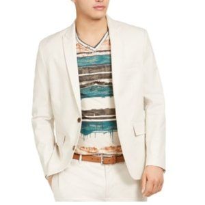 NWT INC Mens Beige Single Breasted Blazer Size XXL Floral Inner Print $140 P0012
